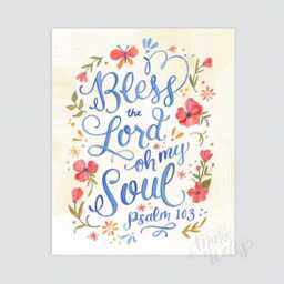 Psalm 103 - Bless The Lord Oh My Soul Scripture Bible Christian Wall Decor Art Print - thumbnail 2