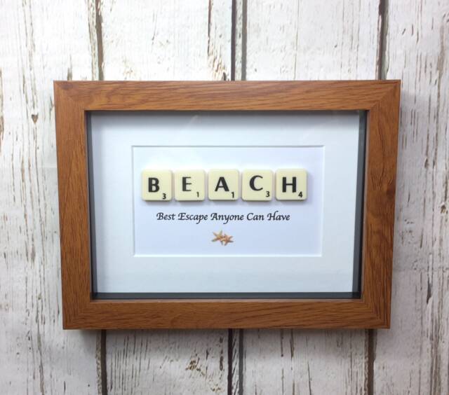 Beach Gift, Decor, Themed Related Present, Nautical Scrabble Wall Art, Gift Under 20 Pounds - image 1