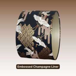 Luxury Oriental Art Deco Japanese Cranes Lampshade Black & Gold - thumbnail 3