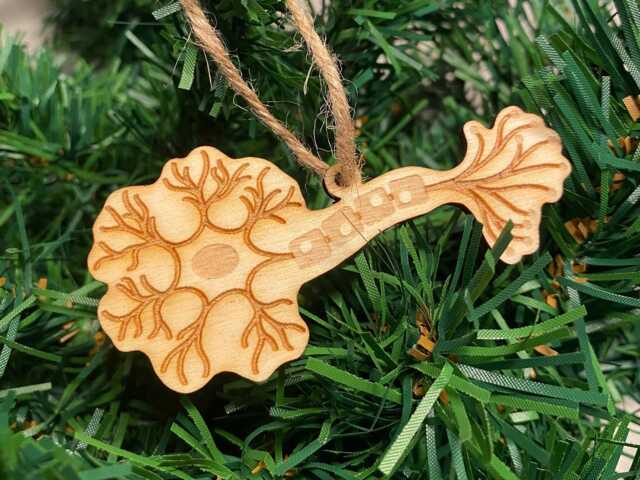 Neuron Wooden Christmas Ornament, Laser Cut, Made To Order. Brain, Cell, Neurological, Anatomy - image 1