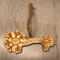 Neuron Wooden Christmas Ornament, Laser Cut, Made To Order. Brain, Cell, Neurological, Anatomy - thumbnail 3