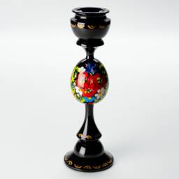 Hand Painted Ukrainian Candlestick Holder Petrykivka Floral Decor S071 - thumbnail 3
