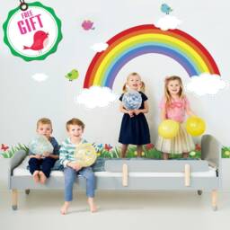 Rainbow Decal, Rainbow Wall Decal Kid's Room Kindergarten & Grass Preschool Decor, Decor