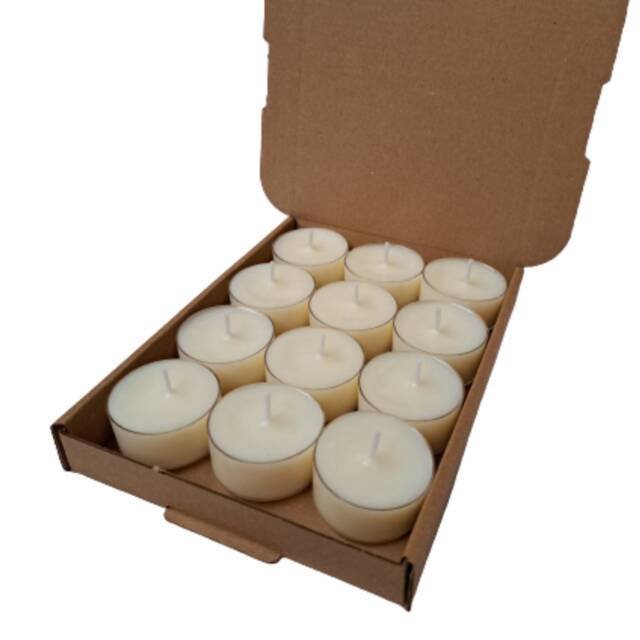 Chocolate Scented Tea Light Candles, 12 Per Box, Made With Soy Wax - image 1