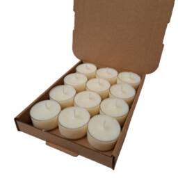 Chocolate Scented Tea Light Candles, 12 Per Box, Made With Soy Wax - thumbnail 1
