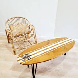 Wooden Coffee Table Pine Surfboard - thumbnail 3