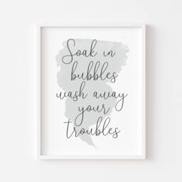 Soak in Bubbles Bathroom Print Watercolour Wall Art - Unframed - thumbnail 1