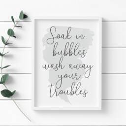 Soak in Bubbles Bathroom Print Watercolour Wall Art - Unframed - thumbnail 2