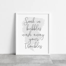 Soak in Bubbles Bathroom Print Watercolour Wall Art - Unframed - thumbnail 3