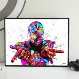 Spiderman Graffiti Street Art Printed Deep Framed Canvas Wall Or Paper Poster Print - thumbnail 3