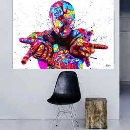 Spiderman Graffiti Street Art Printed Deep Framed Canvas Wall Or Paper Poster Print - thumbnail 2