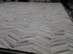 Cowhide Patchwork Rug Raw Leather Argentina - Free Shipping Model Iguazu Cowhide Mix Of Light Grey & Whites 5' X 7'