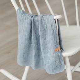 Hand Knitted Merino Baby Blanket Soft Knit Throw - thumbnail 2