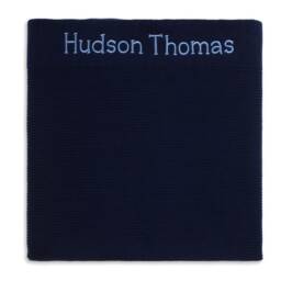 Personalised Cotton Knit Baby Blanket Navy - thumbnail 4