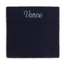 Personalised Cotton Knit Baby Blanket Navy - thumbnail 3