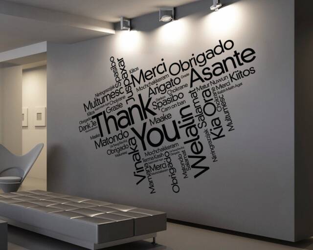Thank You Wall Decal Office Decor Art Sticker - image 1