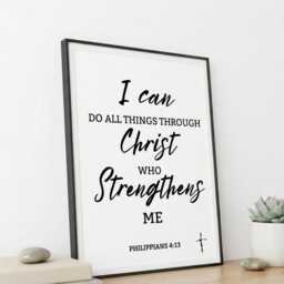Philippians 413 Framed Christian Wall Art - Minimalist Scripture Print - thumbnail 2