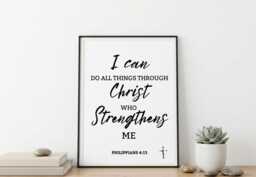 Philippians 413 Framed Christian Wall Art - Minimalist Scripture Print - thumbnail 1