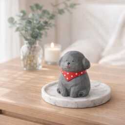 Handcrafted Wooden Dog Figurine - Animal Decor Small Giftable Keepsake Personalised Option - thumbnail 2