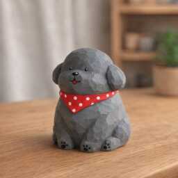 Handcrafted Wooden Dog Figurine - Animal Decor Small Giftable Keepsake Personalised Option - thumbnail 3