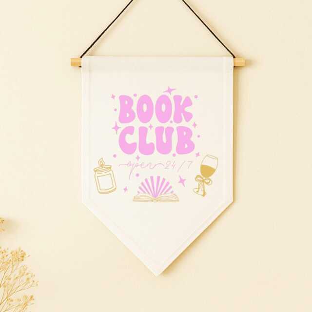 Book Club Wall Hanging Flag - Reading Nook Lover Gift Cosy Decor - image 1