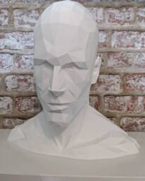 Low Poly Face Sculpture 3D Printed Abstract Male Bust