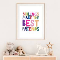 Siblings Make The Best Friends, Brother Sister Wall Art, Sibling Prints, Shared Bedroom, Bedroom Big Sis Lil Sis, Bro - thumbnail 2