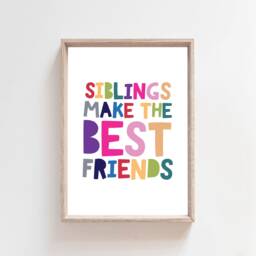 Siblings Make The Best Friends, Brother Sister Wall Art, Sibling Prints, Shared Bedroom, Bedroom Big Sis Lil Sis, Bro - thumbnail 3