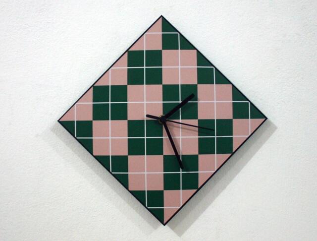 Hipster Triangle Pattern Green - Wall Clock - image 1
