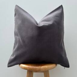 Grey Velvet Pillow Cover Modern Charcoal Cushion, Boho Home Decor - All Duties Paid Usa - thumbnail 2