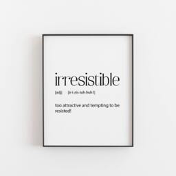 Irresistible Definition Print - Minimal Dictionary Wall Art Funny Confidence Quote Bedroom Decor Teen Room Gift - thumbnail 1