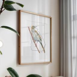 Georgia State Bird Art Print For Living Room Nursery Gallery Wall Brown Thrasher Nature Decor - thumbnail 3