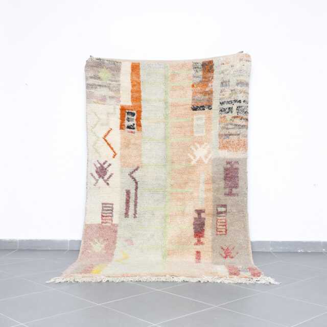 Handmade Moroccan Wool Rug Berber Abstract Area Carpet - 7, 8 X 5, 3 Ft - image 1