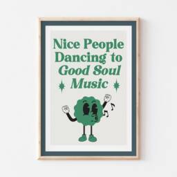 Music Retro Print, Cartoon Nice People Dancing To Soul Poster, Wall Art Decor, Fun Poster - thumbnail 2