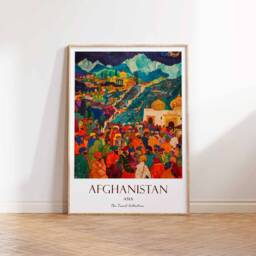 Afghanistan Travel Print, Vintage Afghan Art Poster, Kabul Islamic Decor, Gift For Muslim, Wall Art, Decor - thumbnail 2