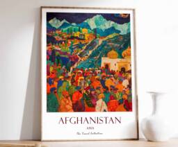 Afghanistan Travel Print, Vintage Afghan Art Poster, Kabul Islamic Decor, Gift For Muslim, Wall Art, Decor - thumbnail 1