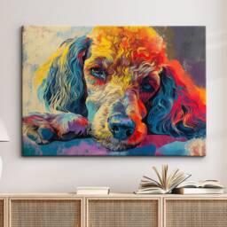 Colorful Poodle Abstract Dog Pet Art Oil Painting Framed Poster Print & Canvas Wall Living Home Decor Interior Gift - thumbnail 1