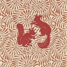 William Morris, Woodland, Arts & Crafts Rust Red Beige, Embroidered Squirrels Linen Cushion Cover, Throw Pillow Home Decor - thumbnail 2