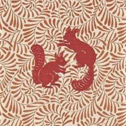 William Morris, Woodland, Arts & Crafts Rust Red Beige, Embroidered Squirrels Linen Cushion Cover, Throw Pillow Home Decor - thumbnail 2