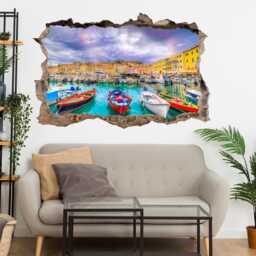Harbour Boats Elba Island Italy Wall Decal Sticker Mural Poster Print Art Home Office Decor Dh44