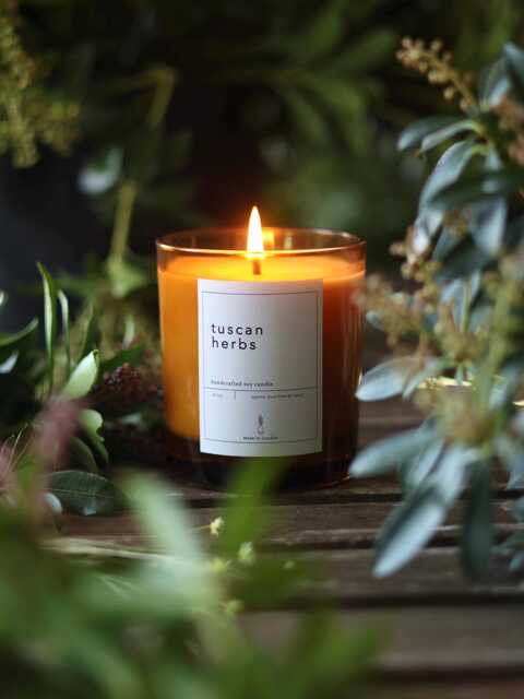 Tuscan Herbs Soy Wax Candle Natural Essential Oil Spa Gift Box Herb Scented For Her Aromatherapy Meditation Garden - image 1