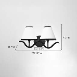 Wall Sconce Modern Curved Arm Double , Black Lamp With White Shades, Bedside Reading Light, Living Room & Entryway Decor - thumbnail 4