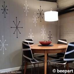 Atomic Starburst Vinyl Wall Decal Set Mid Century Modern Style - thumbnail 2