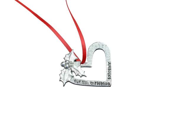 5Th Anniversary Christmas Tree Ornament - Reads Our Together - image 1