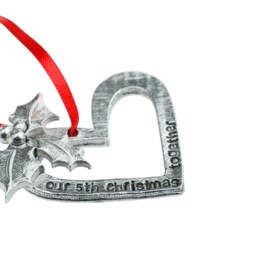 5Th Anniversary Christmas Tree Ornament - Reads Our Together - thumbnail 2