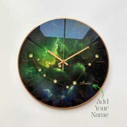 Capricorn Zodiac Personalized Gift Glow in The Dark Glass Wall Clock For Her