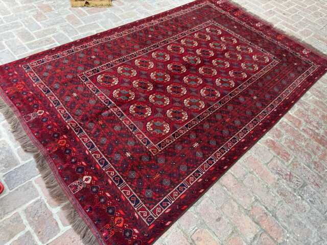 6x10 Afghan Bokhara Wool Rug - Authentic Hand-Knotted Geometric Oriental Carpet Elegant Area For Living Room, Bedroom, Office, Hallway - image 1