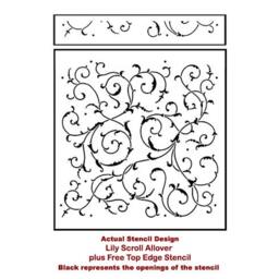 Wall Stencil Lily Scroll - Reusable Stencils For Easy Diy Decor - thumbnail 4