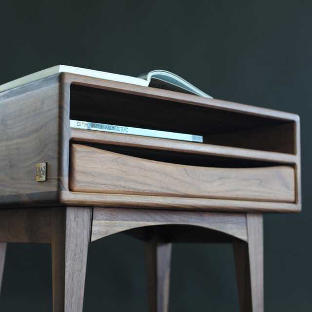 Set Of 2 Bedside Tables, Pair Of Nightstands Fabricated in American Walnut, Drawer Table, Nightstands Organizer - image 1