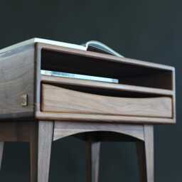 Set Of 2 Bedside Tables, Pair Of Nightstands Fabricated in American Walnut, Drawer Table, Nightstands Organizer
